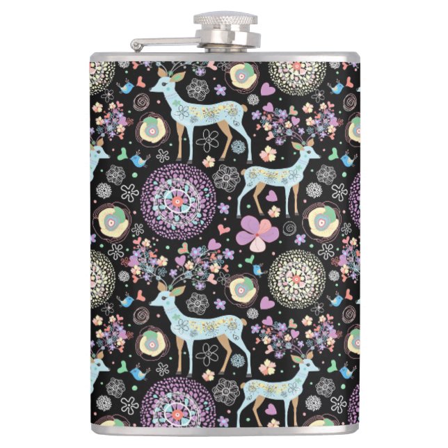 Reindeer Paterna Christmas Flask (Front)