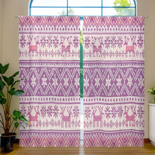Reindeer-patterned Christmas curtains