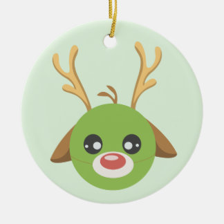 Reindeer Pea Ceramic Ornament