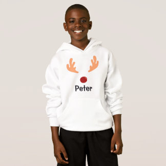 Reindeer Personalized Kids Name Hoodie