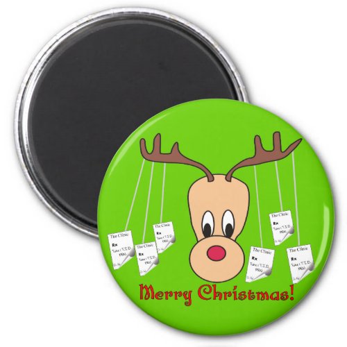Reindeer Pharmacy Merry Christmas Magnet