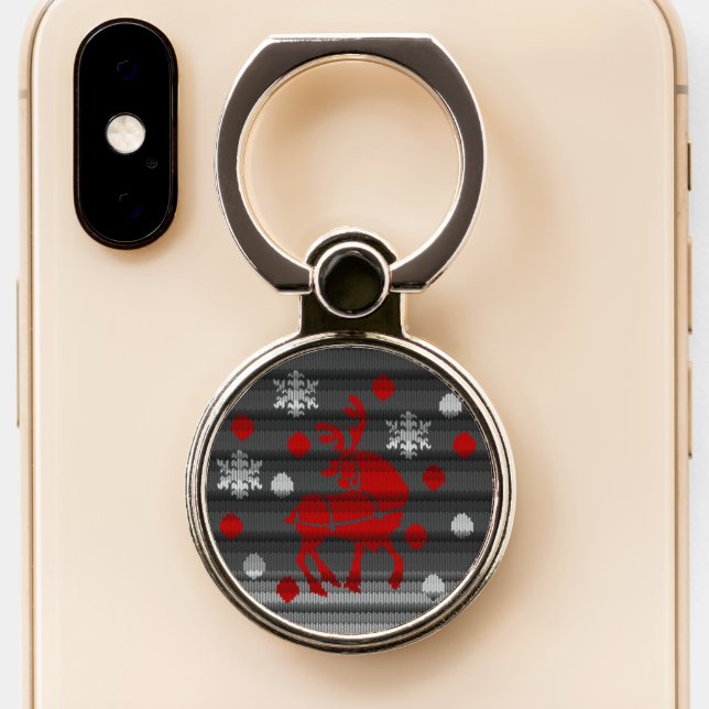 Reindeer Phone Ring Holder & Stand Christmas Gift  (Close Up)