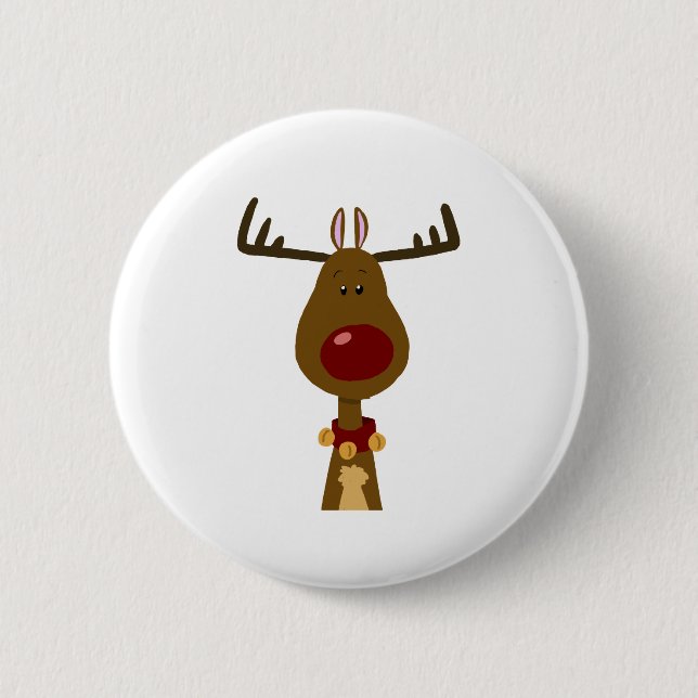 Reindeer Pinback Button (Front)