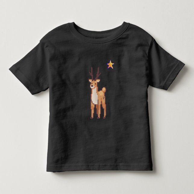 Reindeer, pixelart, pixel art toddler t-shirt (Front)