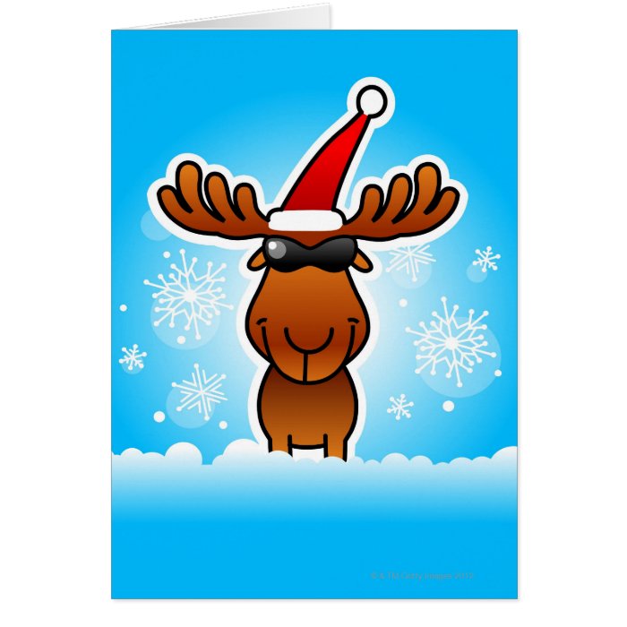 Reindeer Playing Santa Card