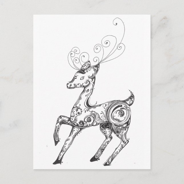 Reindeer Postcard (Front)