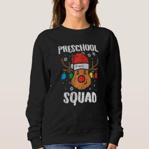 Reindeer Preschool Teacher Squad Christmas Day Of Sweatshirt