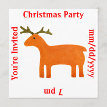 Reindeer Puppet Invitation Template