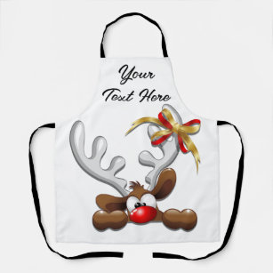 Reindeer Puzzled Funny Christmas Character Apron