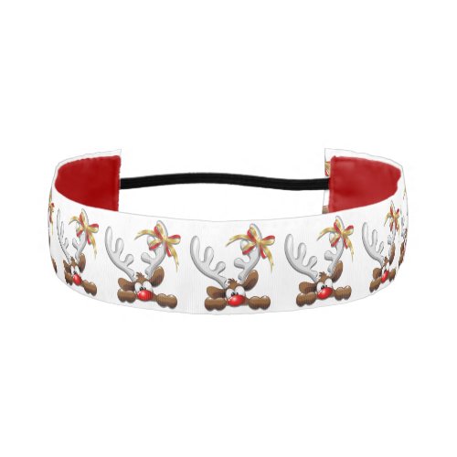 Reindeer Puzzled Funny Christmas Character Athletic Headband