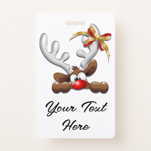 Reindeer Puzzled Funny Christmas Character Badge