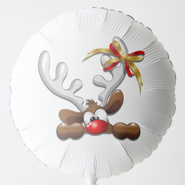 Reindeer Puzzled Funny Christmas Character Balloon (Front)