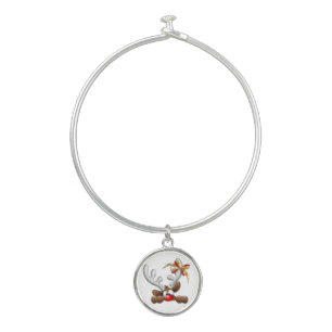 Reindeer Puzzled Funny Christmas Character Bangle Bracelet