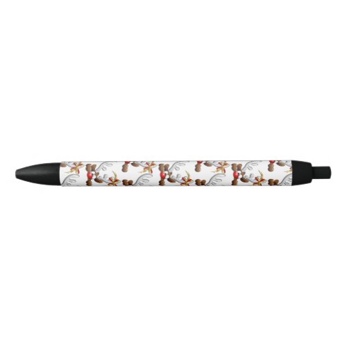 Reindeer Puzzled Funny Christmas Character Black Ink Pen