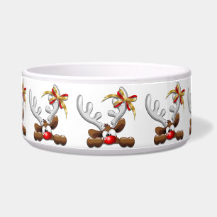 Reindeer Puzzled Funny Christmas Character Bowl