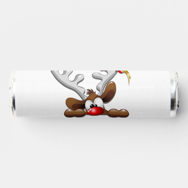 Reindeer Puzzled Funny Christmas Character Breath Savers® Mints (Front)