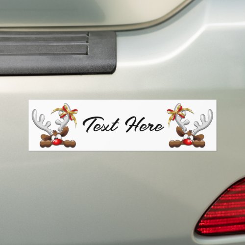 Reindeer Puzzled Funny Christmas Character Bumper Sticker