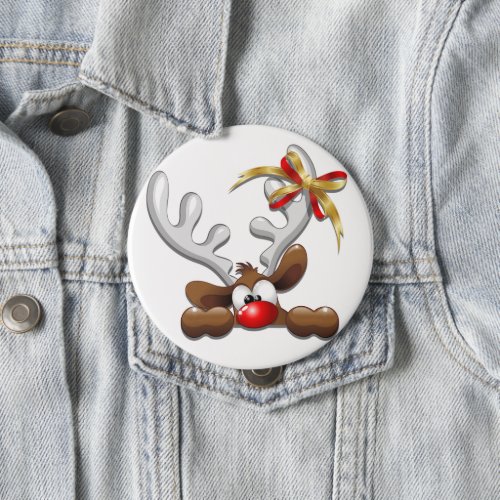 Reindeer Puzzled Funny Christmas Character Button