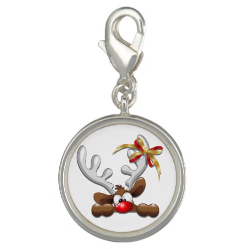 Reindeer Puzzled Funny Christmas Character Charm