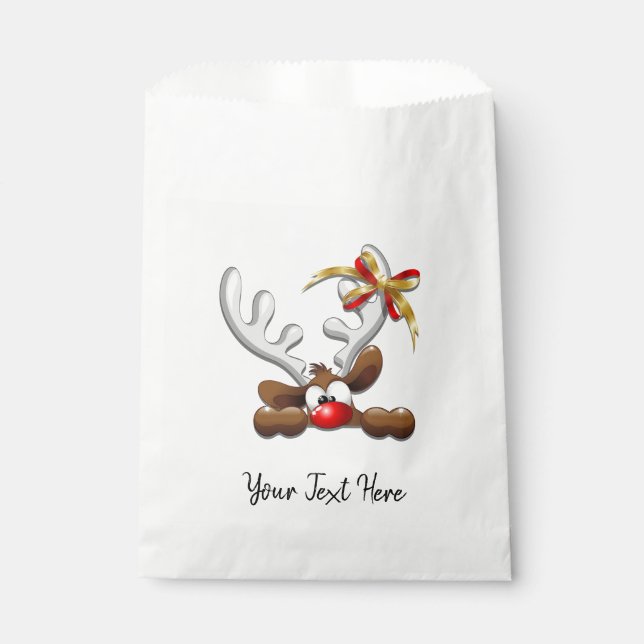 Reindeer Puzzled Funny Christmas Character Favor Bag (Front)