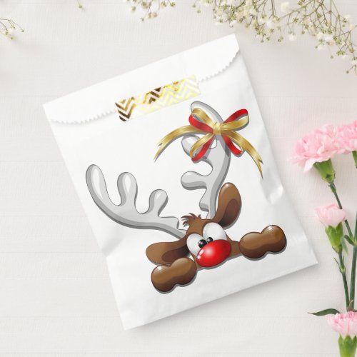 Reindeer Puzzled Funny Christmas Character Favor Bag