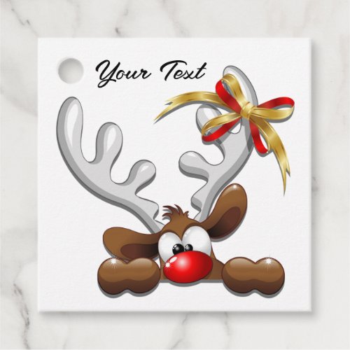 Reindeer Puzzled Funny Christmas Character Favor Tags