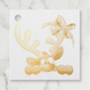 Reindeer Puzzled Funny Christmas Character Foil Favor Tags
