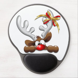 Reindeer Puzzled Funny Christmas Character Gel Mouse Pad