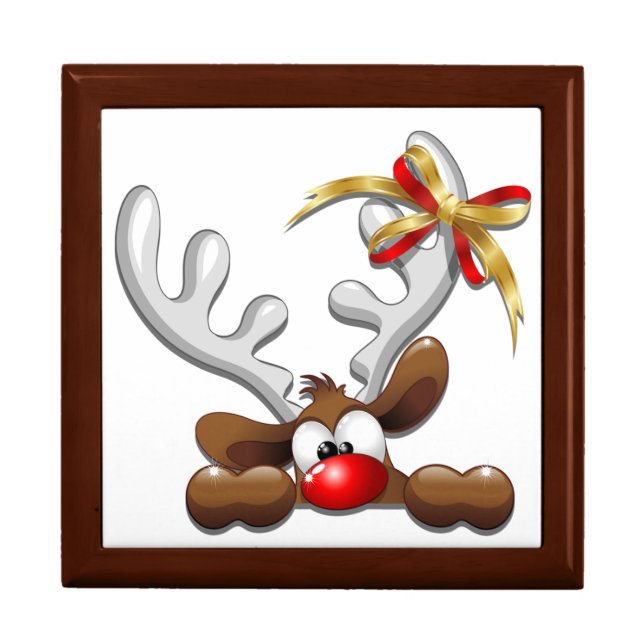 Reindeer Puzzled Funny Christmas Character Gift Box (Front)