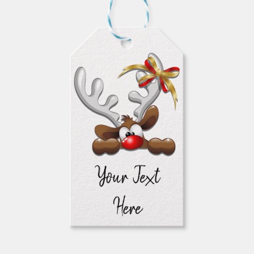 Reindeer Puzzled Funny Christmas Character Gift Tags
