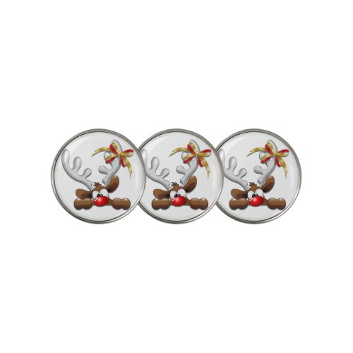 Reindeer Puzzled Funny Christmas Character Golf Ball Marker
