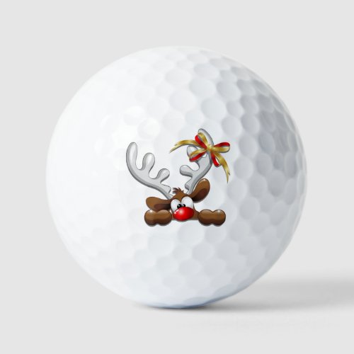 Reindeer Puzzled Funny Christmas Character Golf Balls