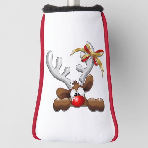 Reindeer Puzzled Funny Christmas Character Golf Head Cover