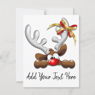 Reindeer Puzzled Funny Christmas Character Holiday Card