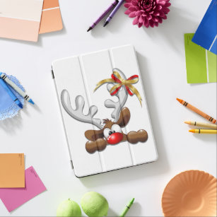 Reindeer Puzzled Funny Christmas Character iPad Air Cover