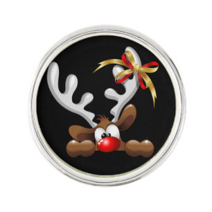Reindeer Puzzled Funny Christmas Character Lapel Pin