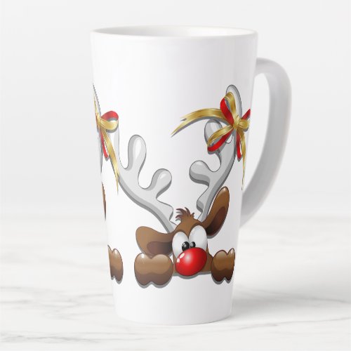 Reindeer Puzzled Funny Christmas Character Latte Mug