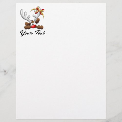 Reindeer Puzzled Funny Christmas Character Letterhead