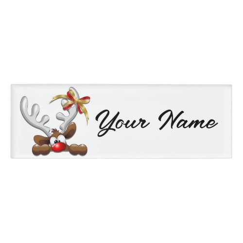 Reindeer Puzzled Funny Christmas Character Name Tag