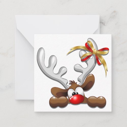 Reindeer Puzzled Funny Christmas Character Note Card