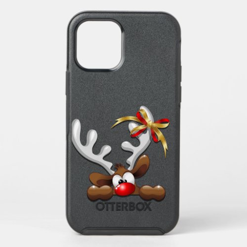 Reindeer Puzzled Funny Christmas Character OtterBox Symmetry iPhone 12 Pro Case