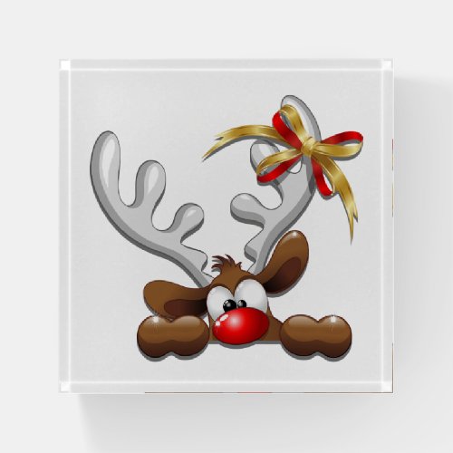 Reindeer Puzzled Funny Christmas Character Paperweight