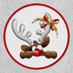Reindeer Puzzled Funny Christmas Character Patch