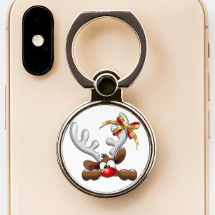 Reindeer Puzzled Funny Christmas Character Phone Ring Stand