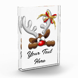 Reindeer Puzzled Funny Christmas Character Photo Block