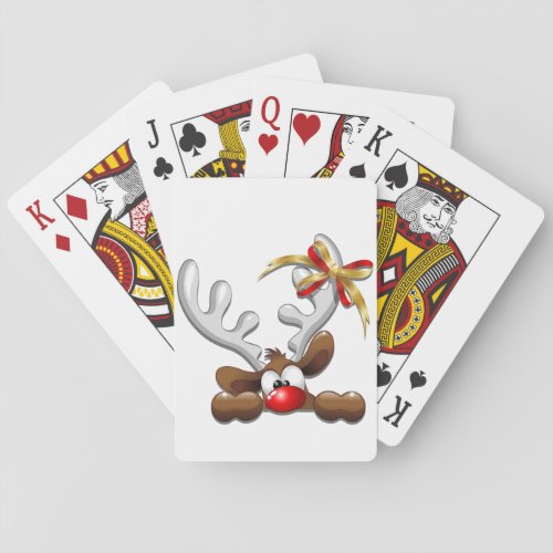 Reindeer Puzzled Funny Christmas Character Playing Cards