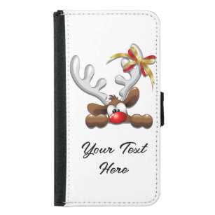 Reindeer Puzzled Funny Christmas Character Samsung Galaxy S5 Wallet Case