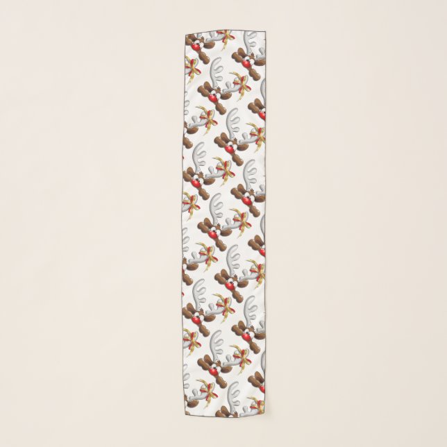 Reindeer Puzzled Funny Christmas Character Scarf (Front)