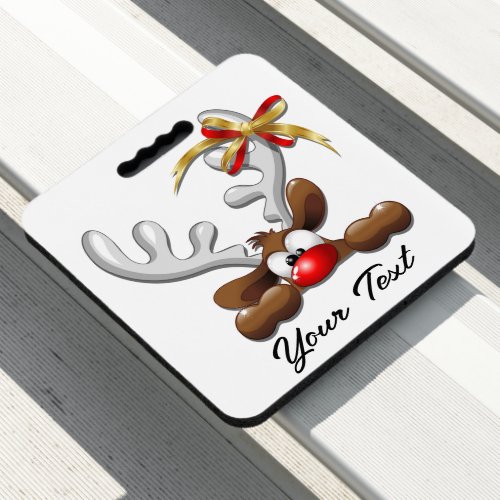 Reindeer Puzzled Funny Christmas Character Seat Cushion