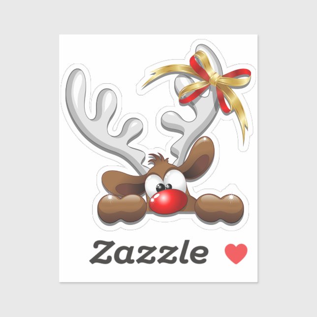 Reindeer Puzzled Funny Christmas Character Sticker (Sheet)
